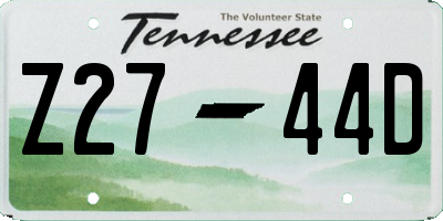 TN license plate Z2744D