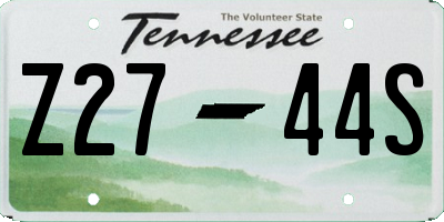 TN license plate Z2744S