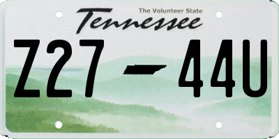 TN license plate Z2744U
