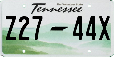 TN license plate Z2744X