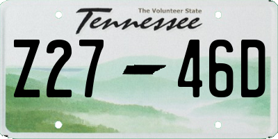 TN license plate Z2746D