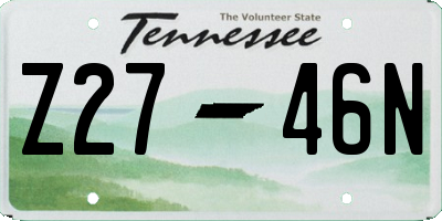 TN license plate Z2746N