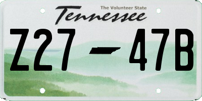 TN license plate Z2747B