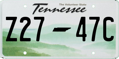 TN license plate Z2747C