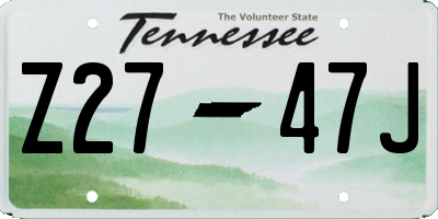 TN license plate Z2747J