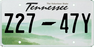 TN license plate Z2747Y