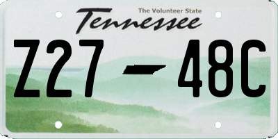 TN license plate Z2748C