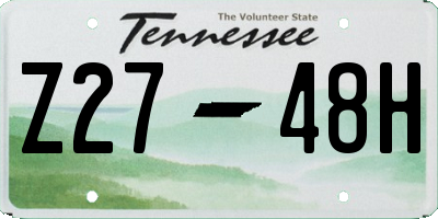 TN license plate Z2748H