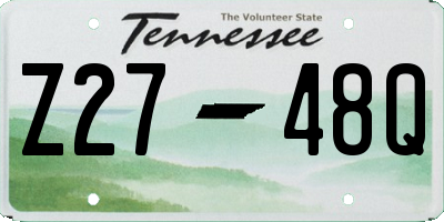 TN license plate Z2748Q