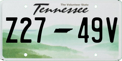 TN license plate Z2749V