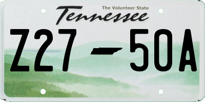 TN license plate Z2750A