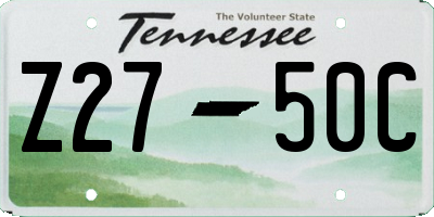 TN license plate Z2750C