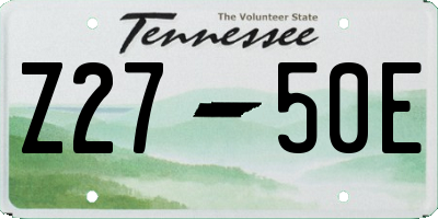 TN license plate Z2750E