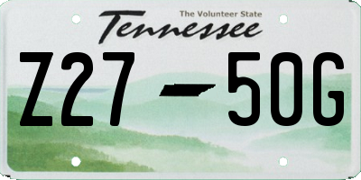 TN license plate Z2750G