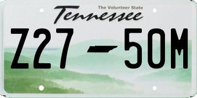 TN license plate Z2750M