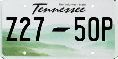 TN license plate Z2750P
