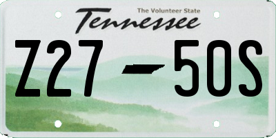 TN license plate Z2750S