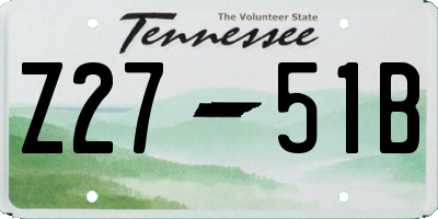 TN license plate Z2751B