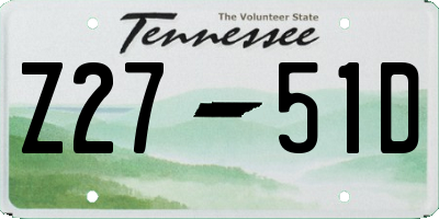 TN license plate Z2751D