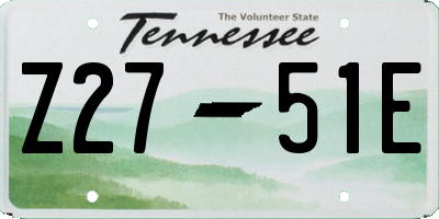 TN license plate Z2751E