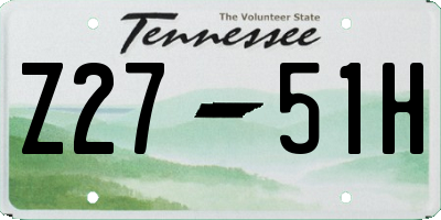 TN license plate Z2751H