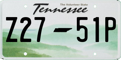 TN license plate Z2751P