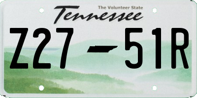 TN license plate Z2751R