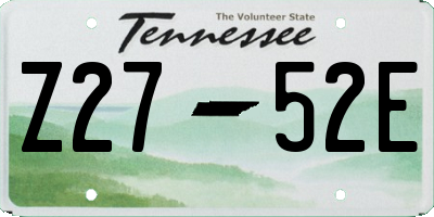 TN license plate Z2752E