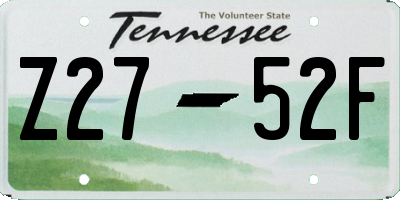 TN license plate Z2752F