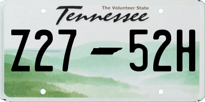 TN license plate Z2752H