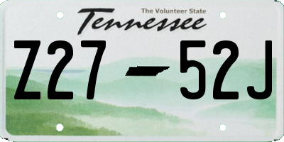 TN license plate Z2752J