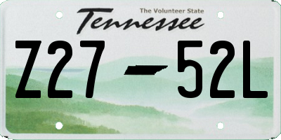 TN license plate Z2752L