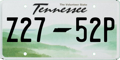 TN license plate Z2752P