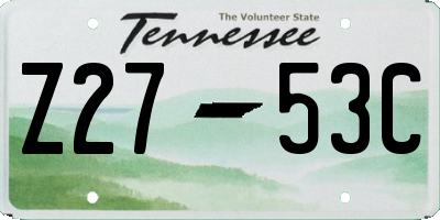 TN license plate Z2753C