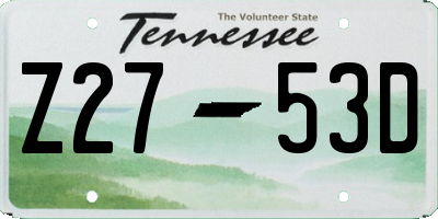 TN license plate Z2753D