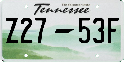 TN license plate Z2753F