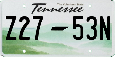 TN license plate Z2753N