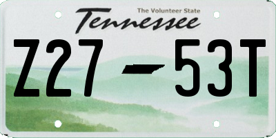 TN license plate Z2753T