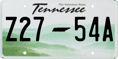 TN license plate Z2754A