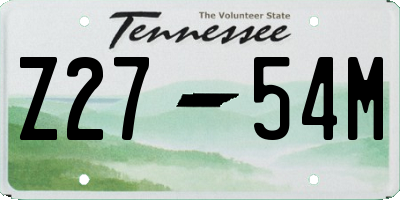 TN license plate Z2754M