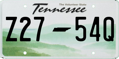 TN license plate Z2754Q