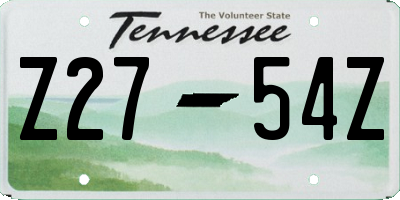 TN license plate Z2754Z