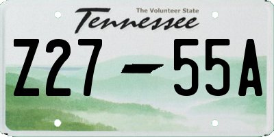 TN license plate Z2755A