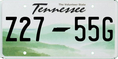 TN license plate Z2755G