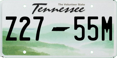 TN license plate Z2755M
