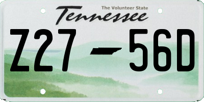 TN license plate Z2756D