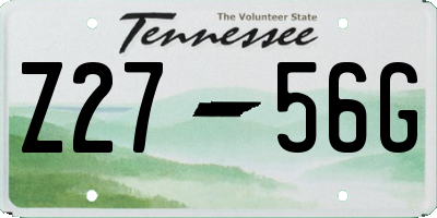 TN license plate Z2756G