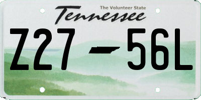 TN license plate Z2756L
