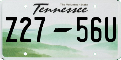TN license plate Z2756U