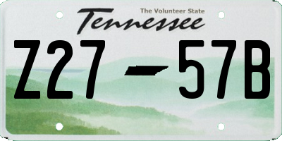 TN license plate Z2757B